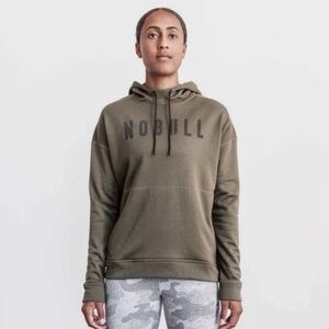 NOBULL womens green logo fleece training hoodie size small